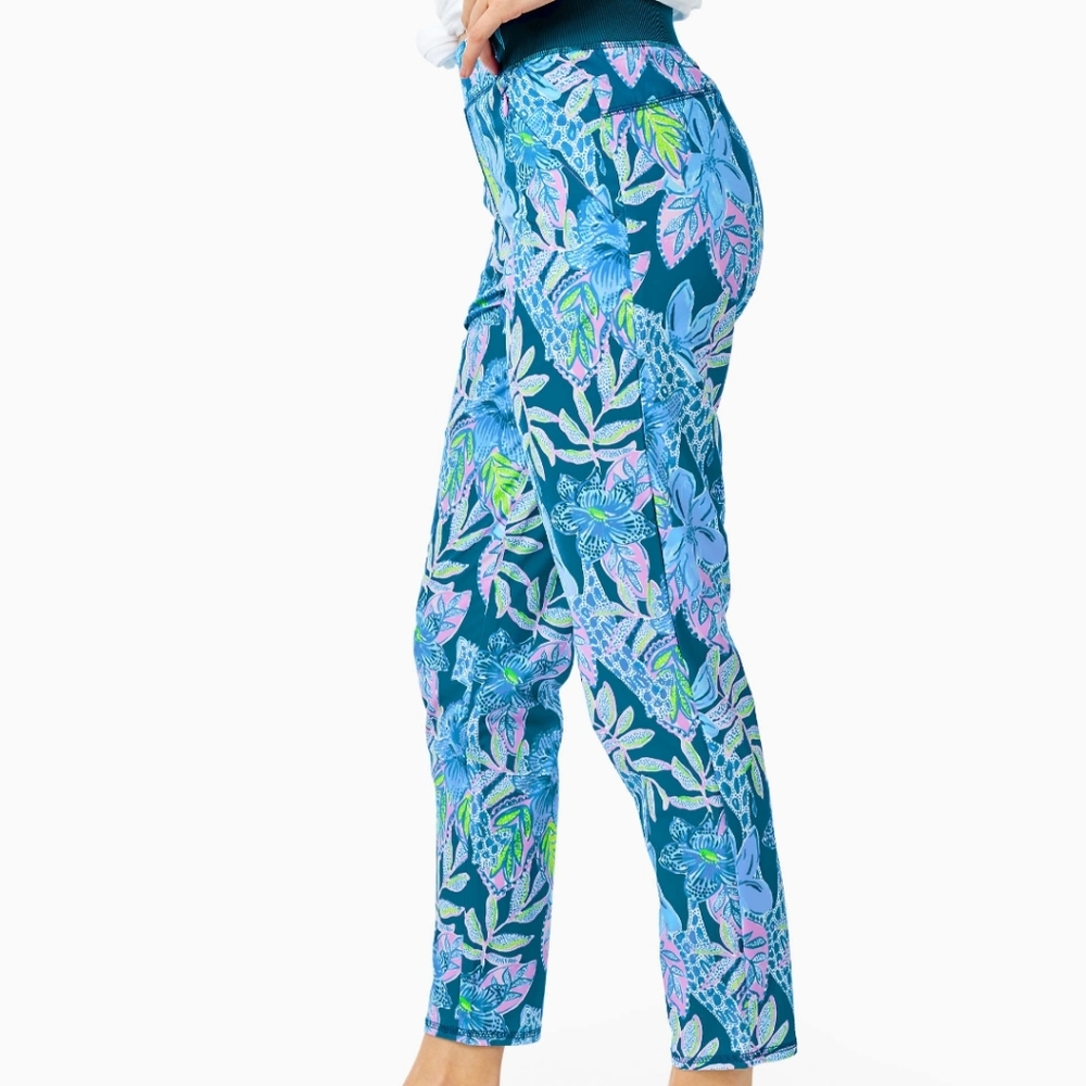Lilly Pulitzer Pants Dress Sweatpants Run Around Pant XS 0 2 4 Macaw Blue